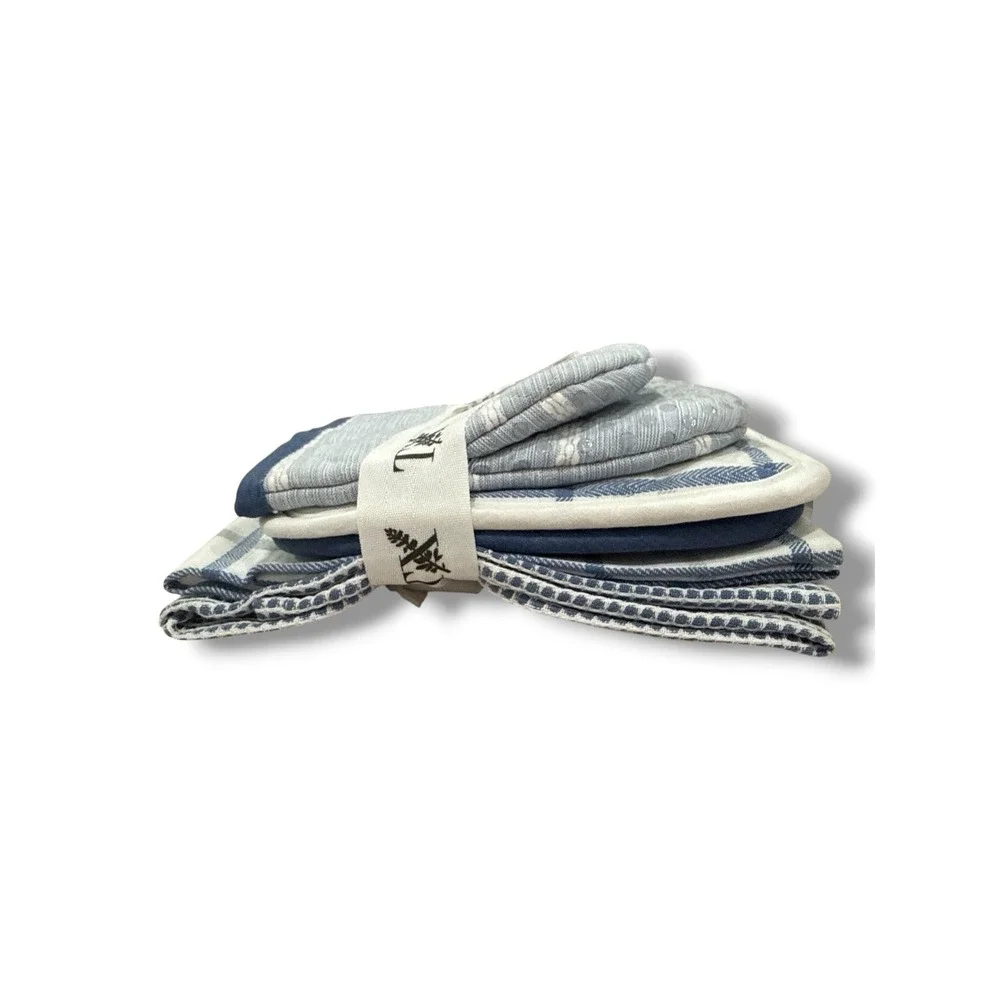 My Texas Sutton Pick Stitch 5-Piece Kitchen Set, Blue White - Walmart